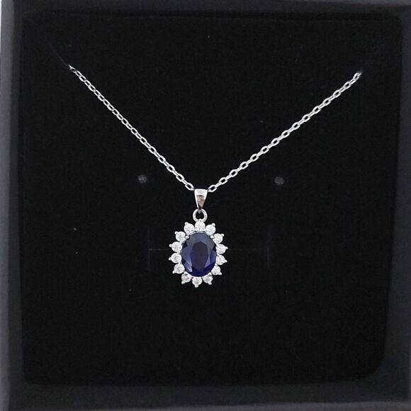 Host Pick 🥳2.6 Carat Swiss Sapphire Sterling Silver Necklace - Picture 4 of 11